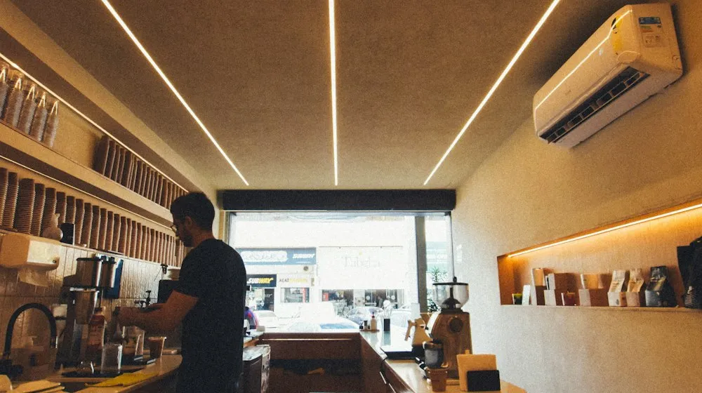 Café website design with a coffee bar counter