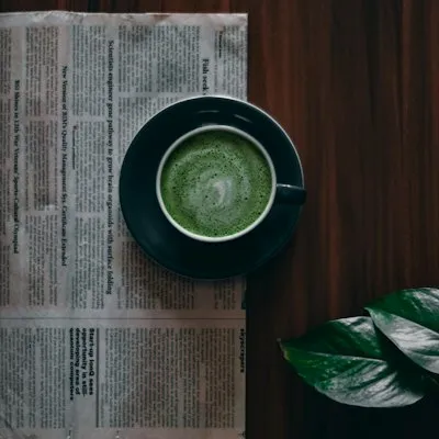 Matcha latte in an Instagram feed post