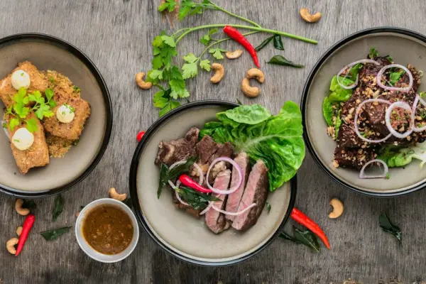 Restaurant website design shown on a phone